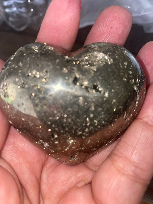 Heart shaped Pyrite stone